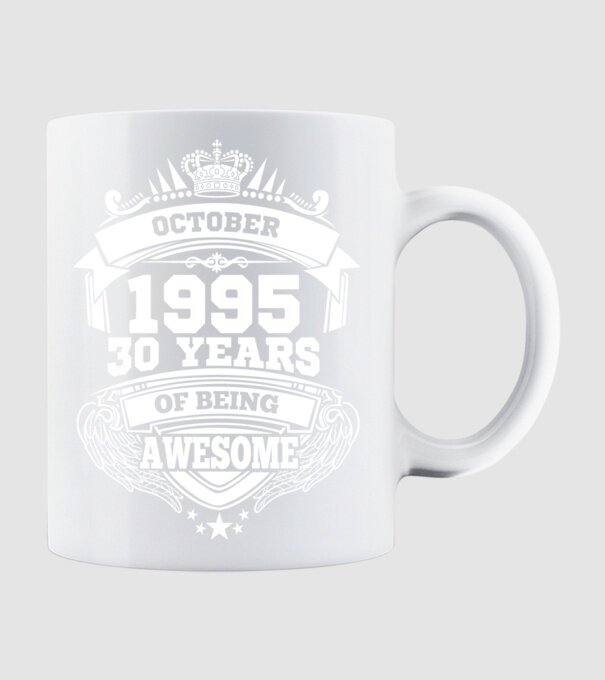 Awesome being of october 1995 model alb pe tricou