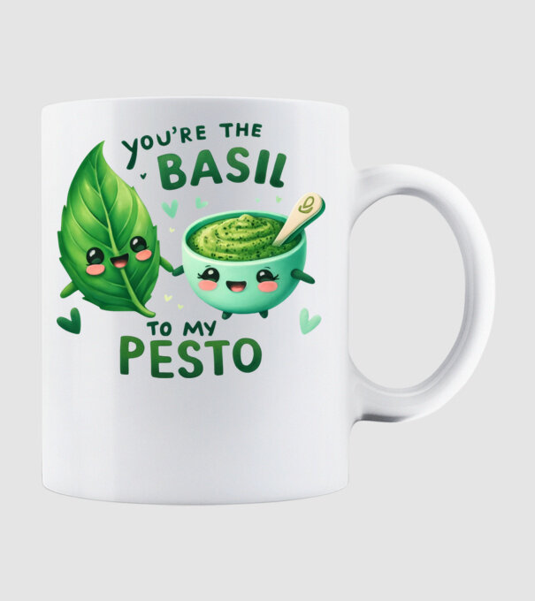 Basil to my Pesto model alb pe tricou