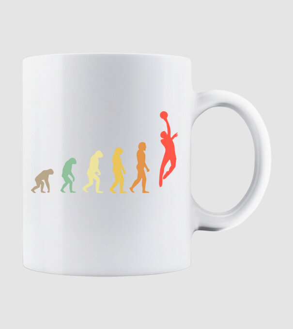 Basketball evolution model alb pe tricou