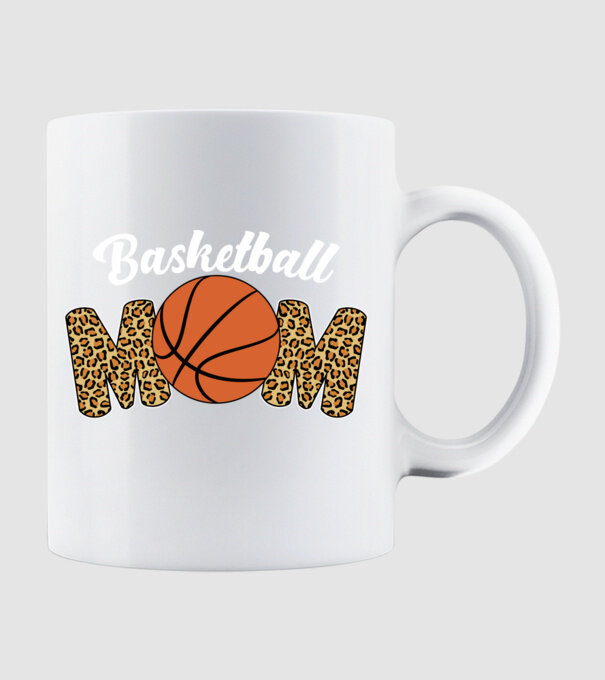 Basketball Mom model alb pe tricou