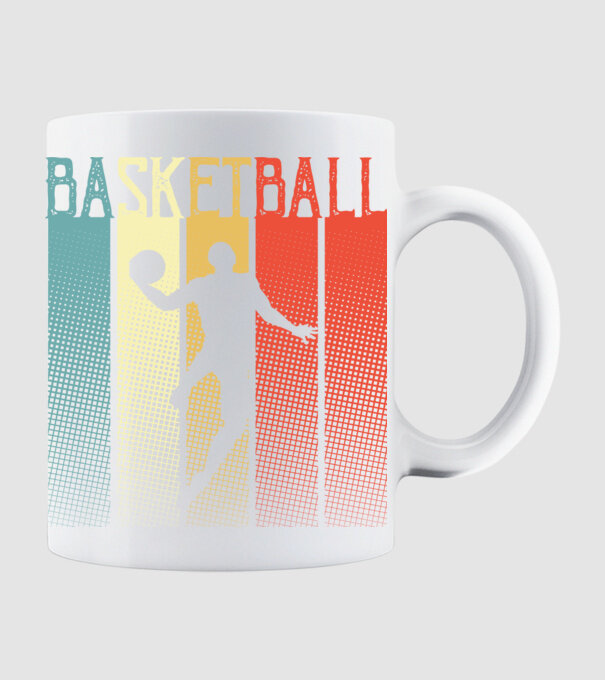 basketball vintage model alb pe tricou