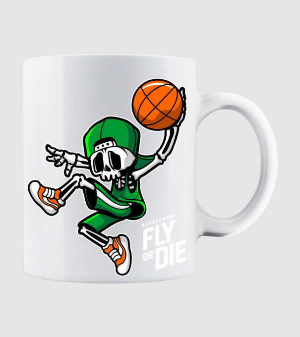 Basketbone model alb pe tricou