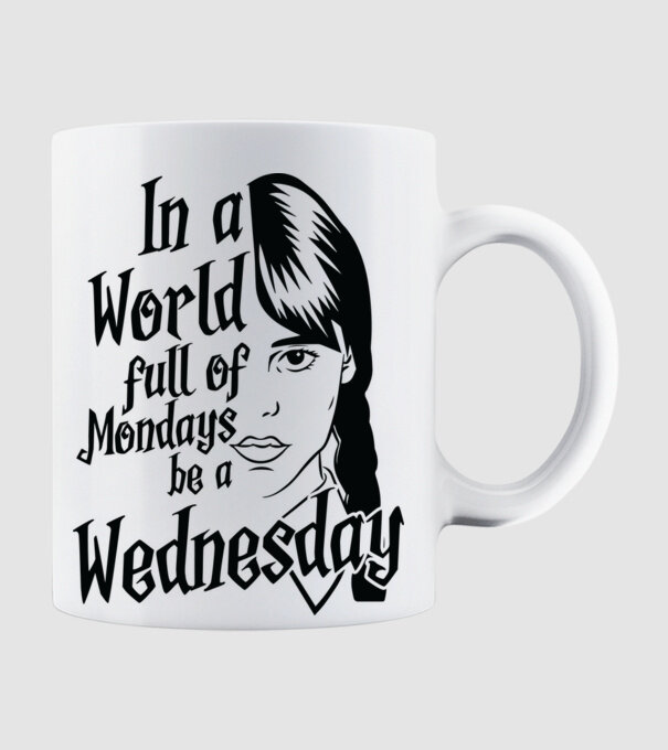  Be a Wednesday model alb pe tricou