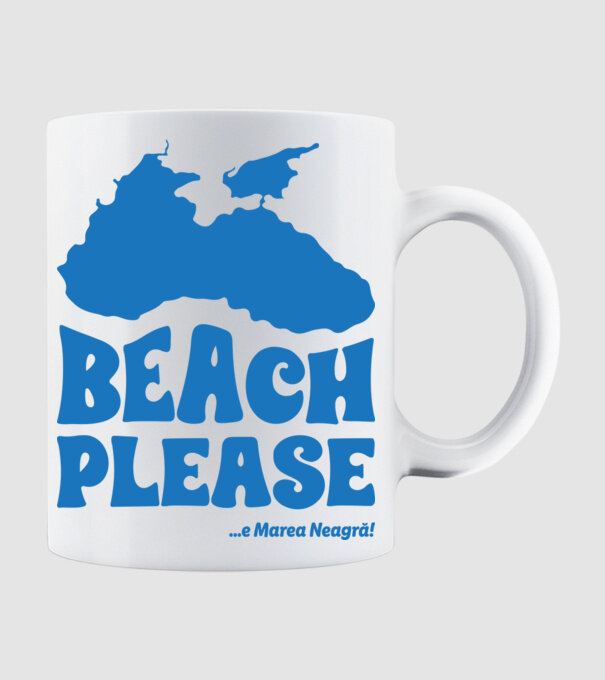 Beach please, e Marea Neagră! model alb pe tricou