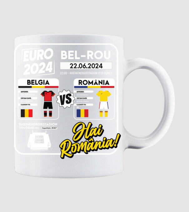 BEL-ROM euro 2024 calendar model alb pe tricou