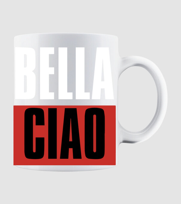 bella ciao model alb pe tricou