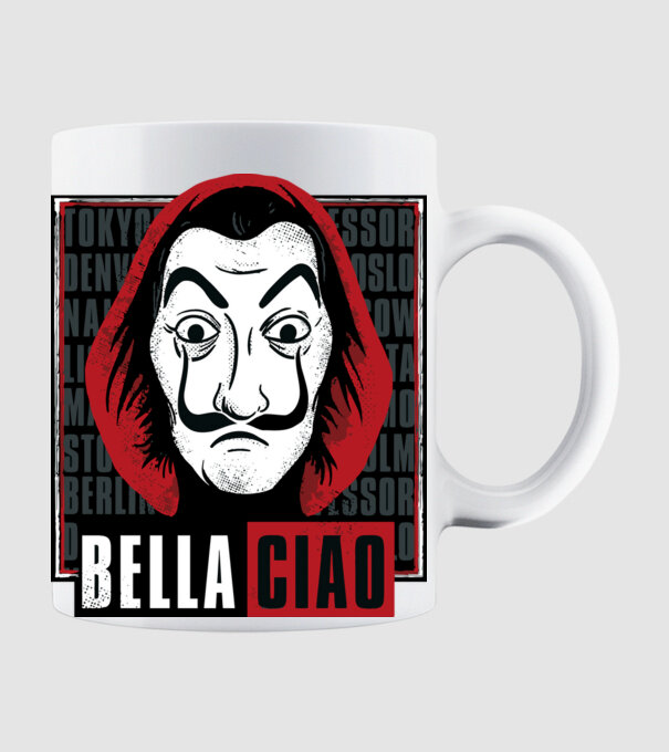 bella ciao dali model alb pe tricou