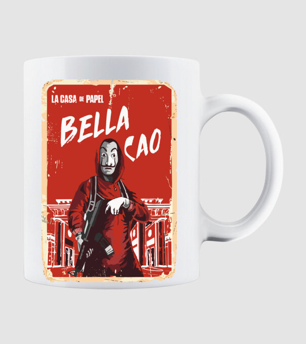 bella ciao poster retro model alb pe tricou
