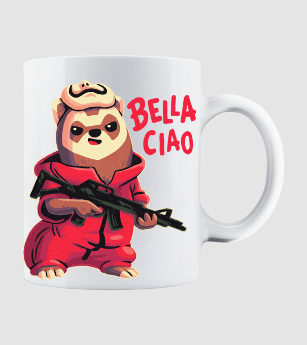 bella ciao rebel model alb pe tricou