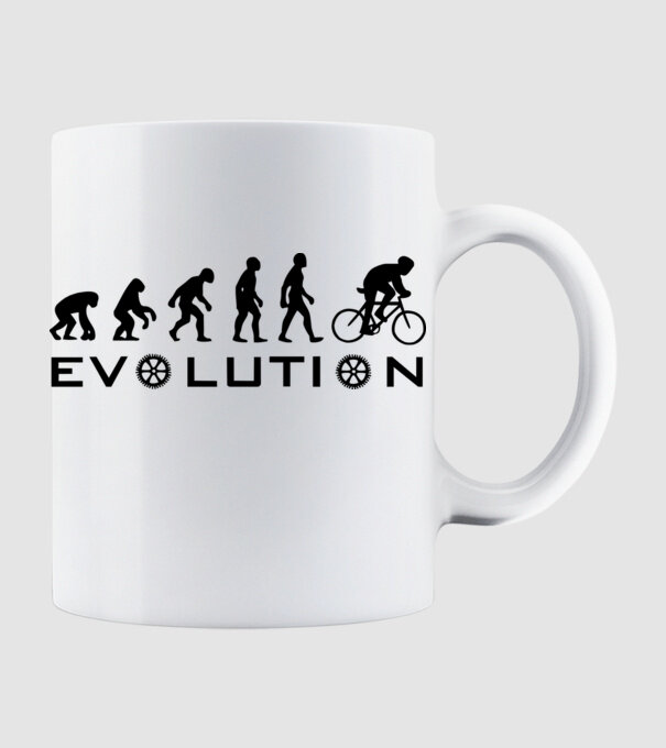 Bike evolution model alb pe tricou