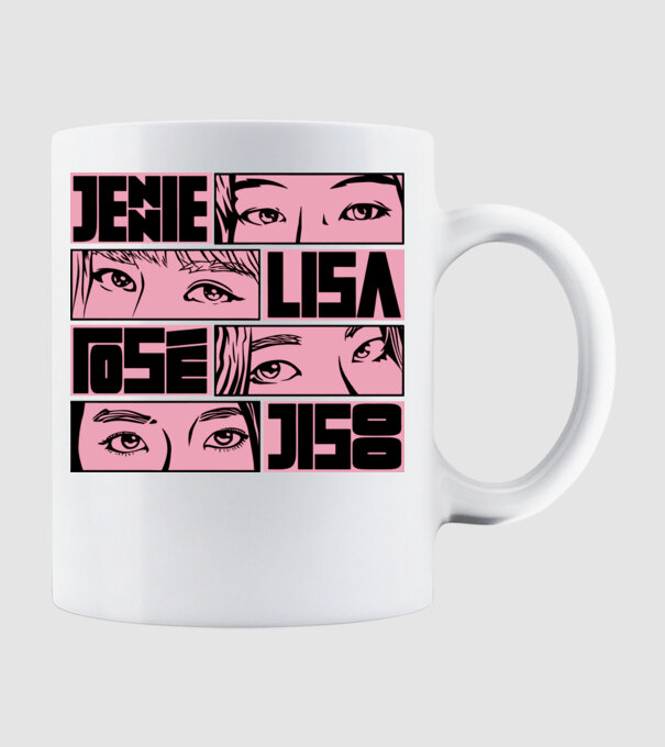 BlackPink manga model alb pe tricou