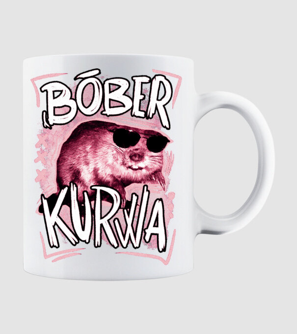 Bóber wtf model alb pe tricou