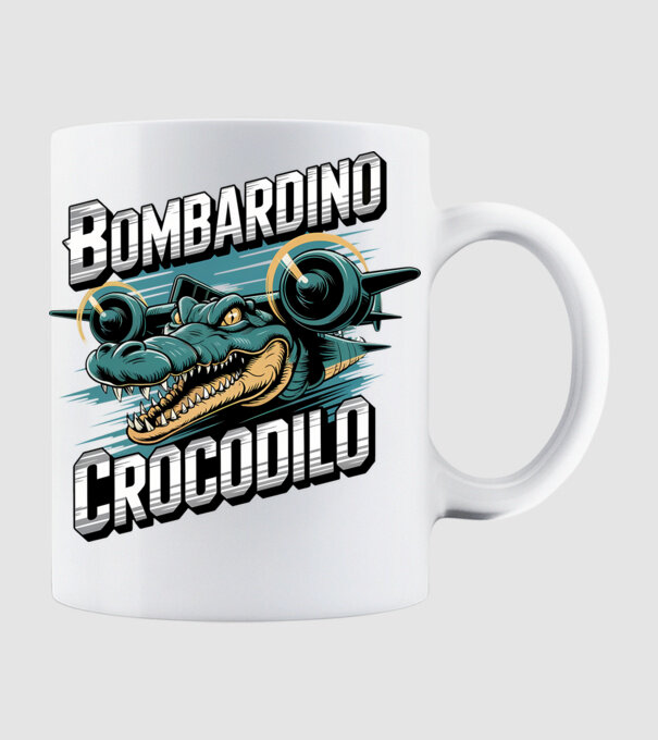Bombardino Crocodilo 2 model alb pe tricou