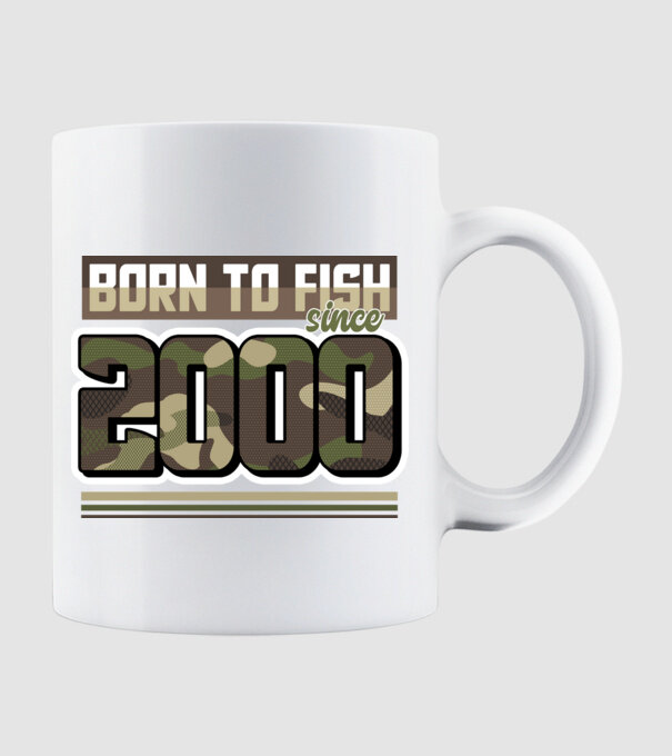 Born to fish since 2000 model alb pe tricou