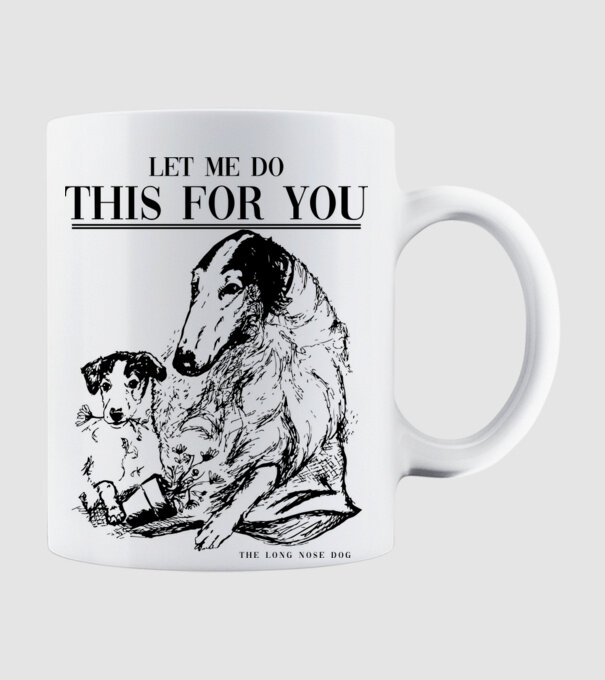 BORZOI Elagant model alb pe tricou