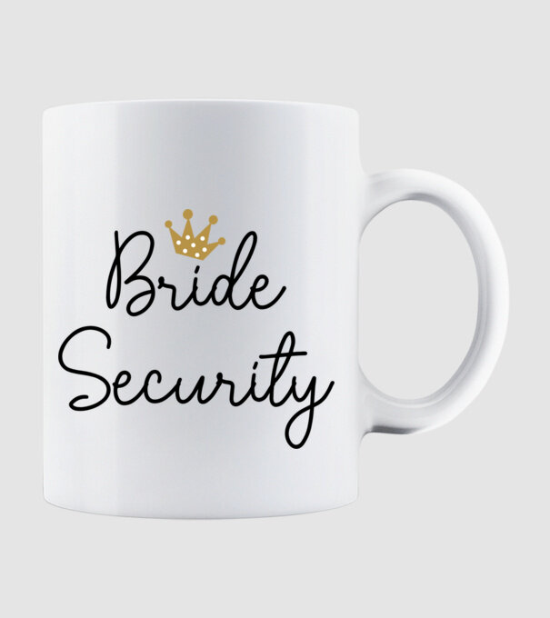 Bride Security model alb pe tricou