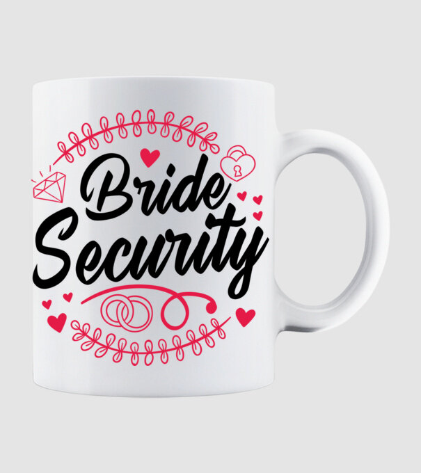 Bride Security model alb pe tricou