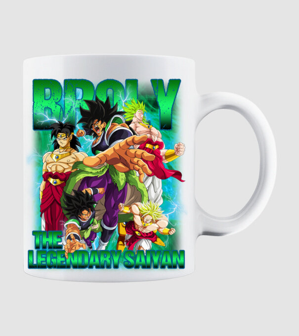 broly dragonball model alb pe tricou