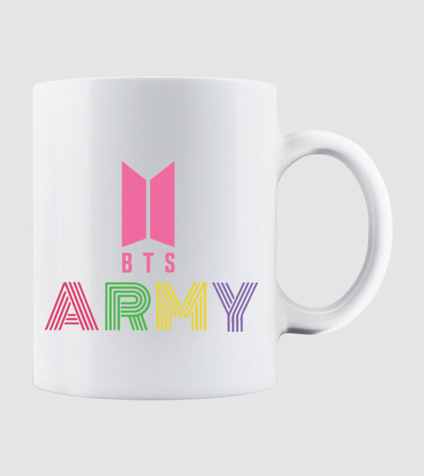 BTS ARMY model alb pe tricou