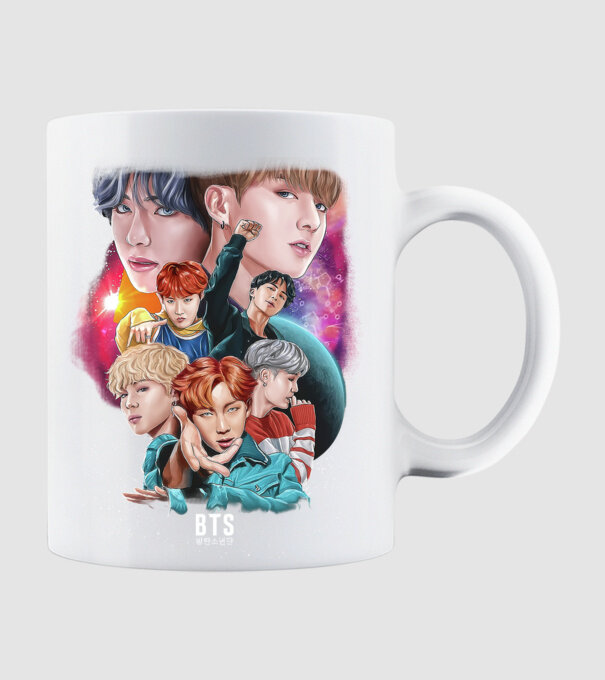BTS POSTER model alb pe tricou