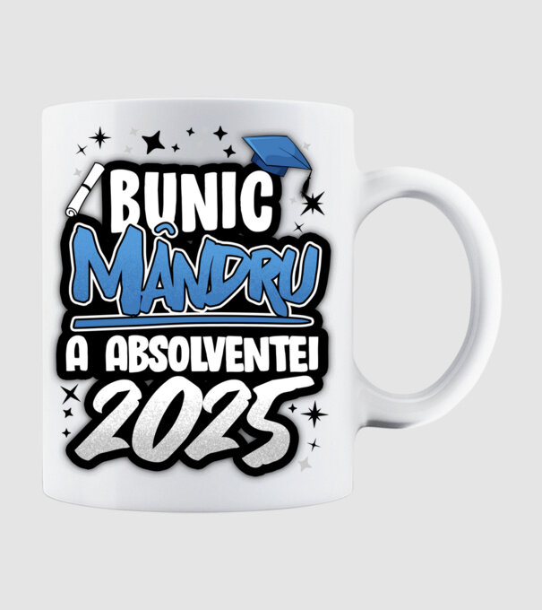 Bunic MÂNDRU a absolventei model alb pe tricou