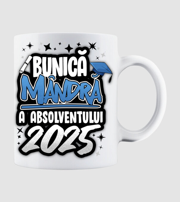 Bunică MÂNDRĂ a absolventului model alb pe tricou