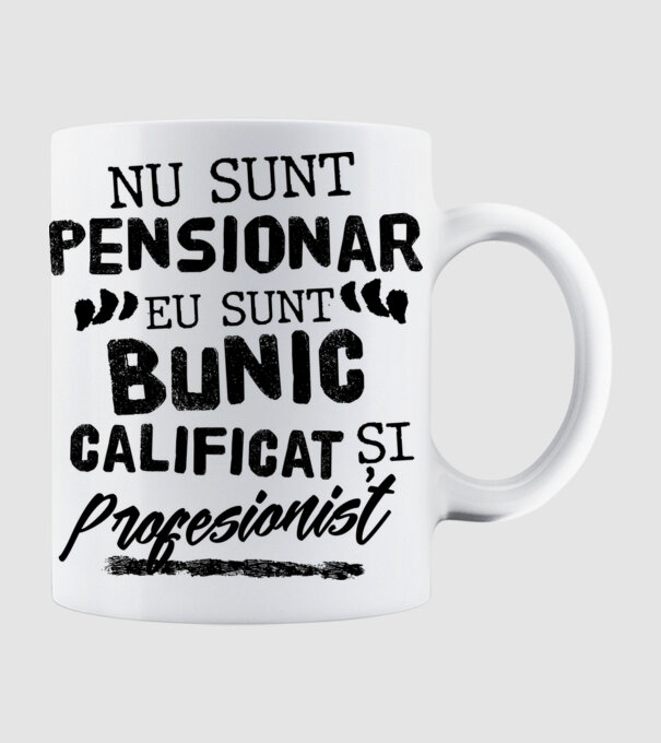 Bunicul profesionist model alb pe tricou