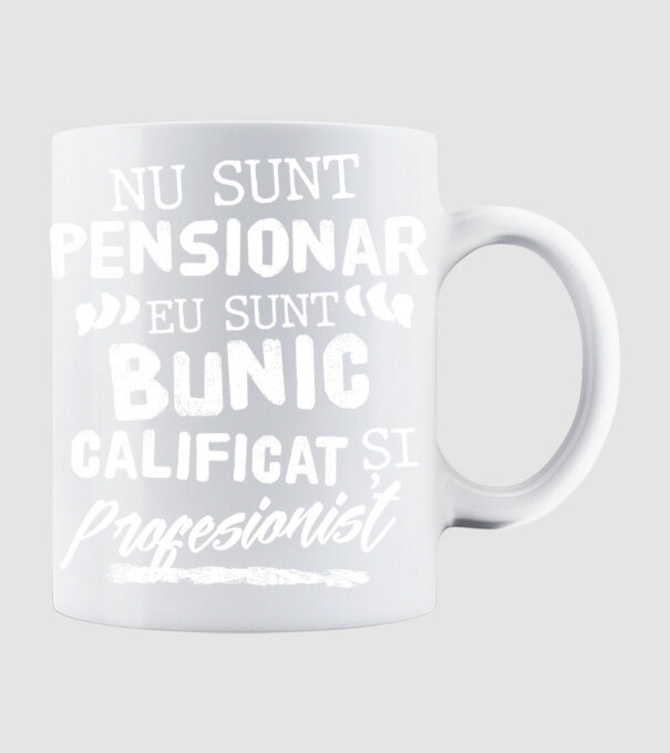 Bunicul profesionist model alb pe tricou