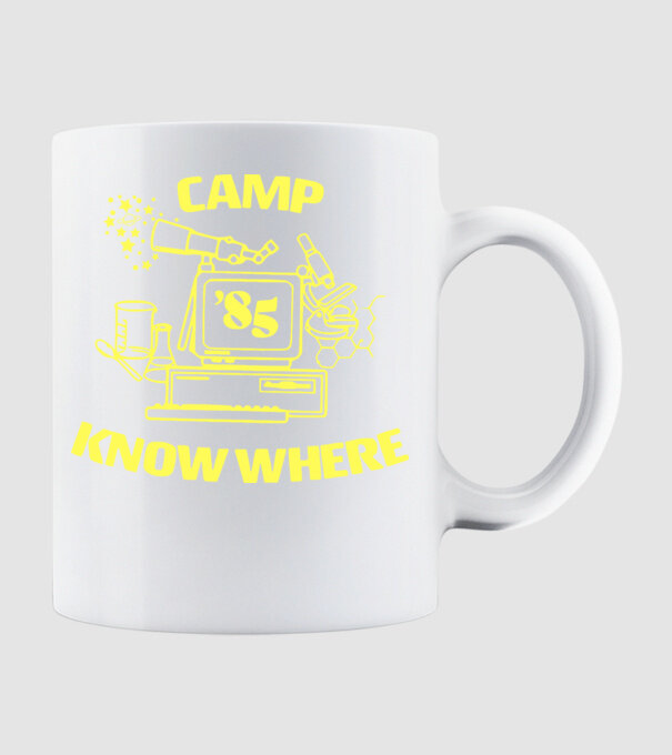 camp nowhere 85 stranger things model alb pe tricou