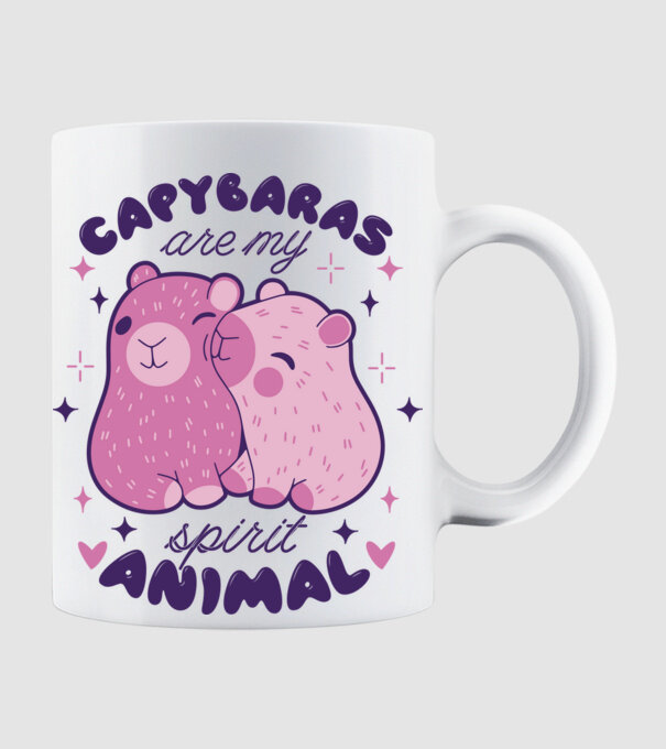 Capybaras are my spirit animal model alb pe tricou
