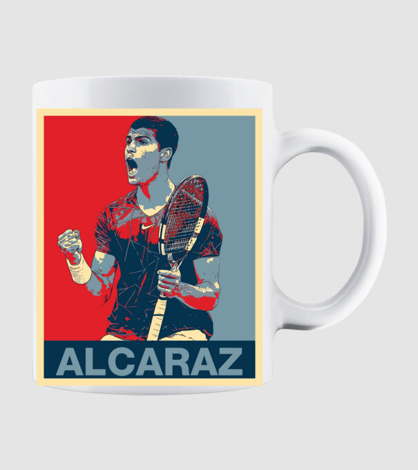Carlos Alcaraz model alb pe tricou