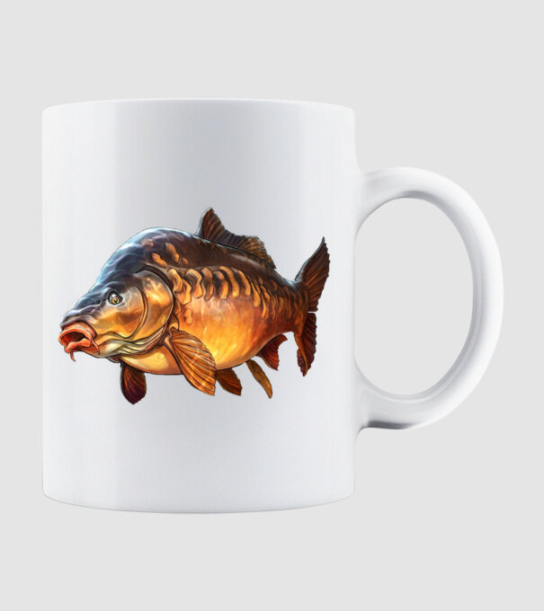 Carp model alb pe tricou