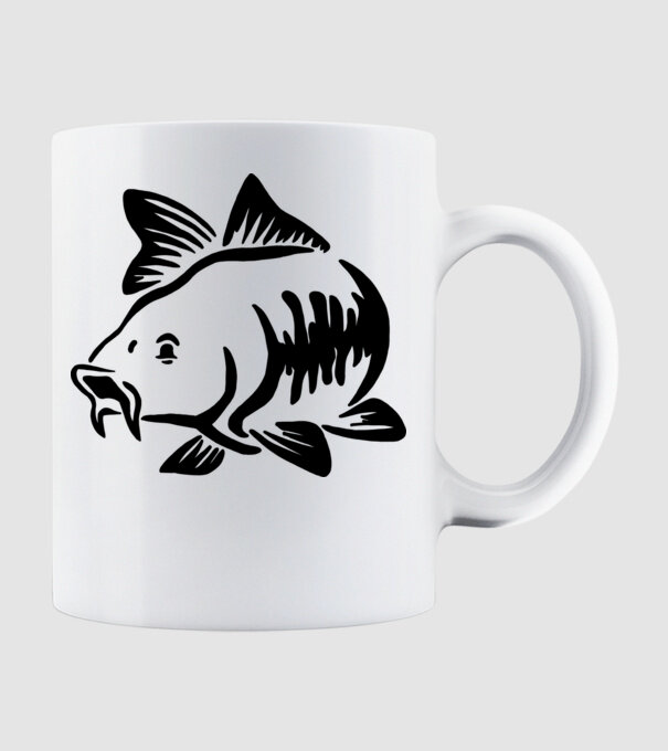 Carp model alb pe tricou