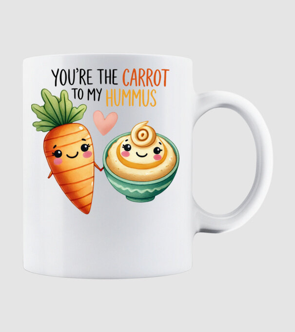 Carrot to my Hummus model alb pe tricou