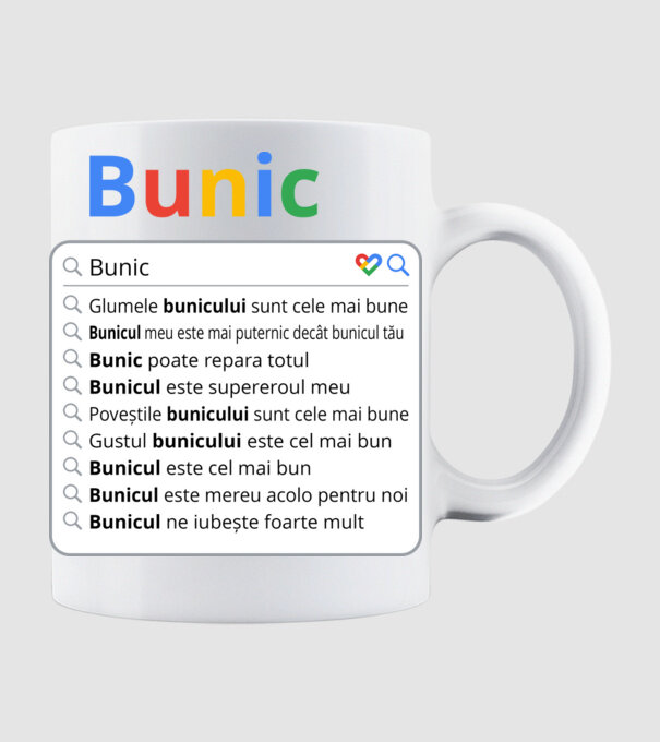 căutare Google Bunic model alb pe tricou