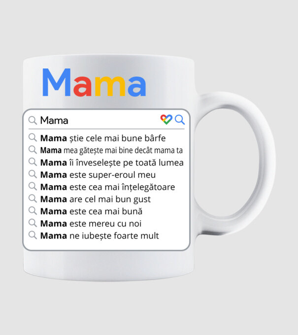 căutare Google Mama model alb pe tricou
