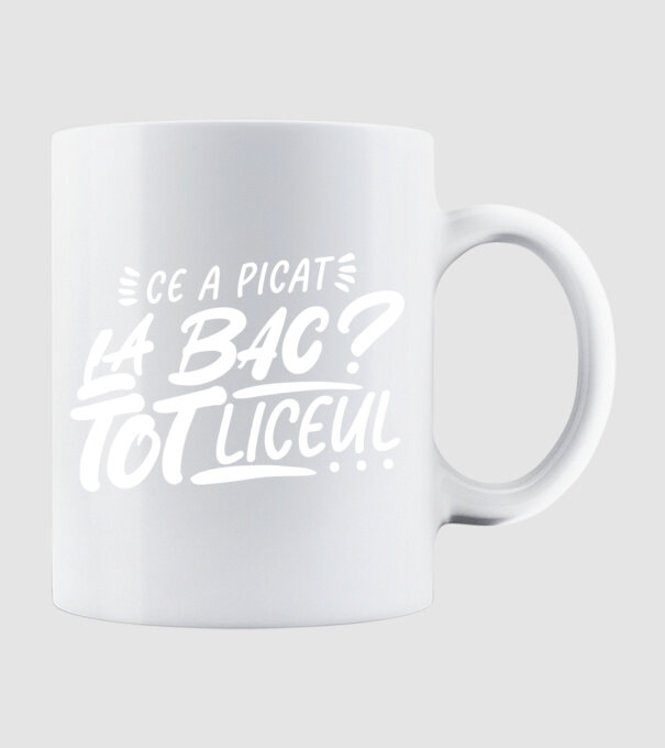 Ce a picat la bac model alb pe tricou
