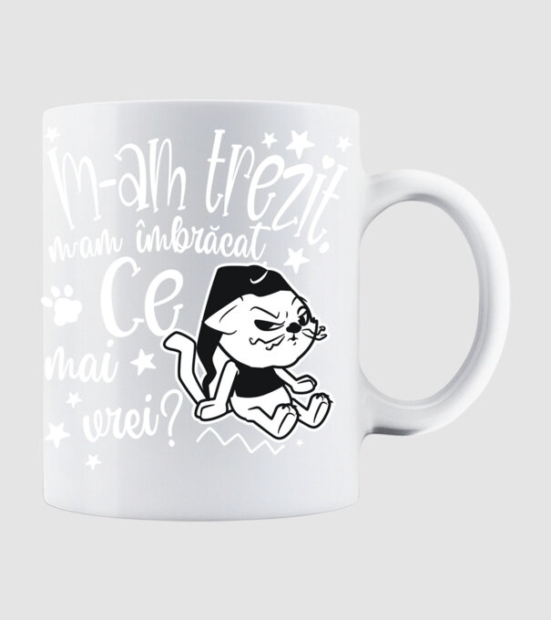 Ce mai vrei? model alb pe tricou