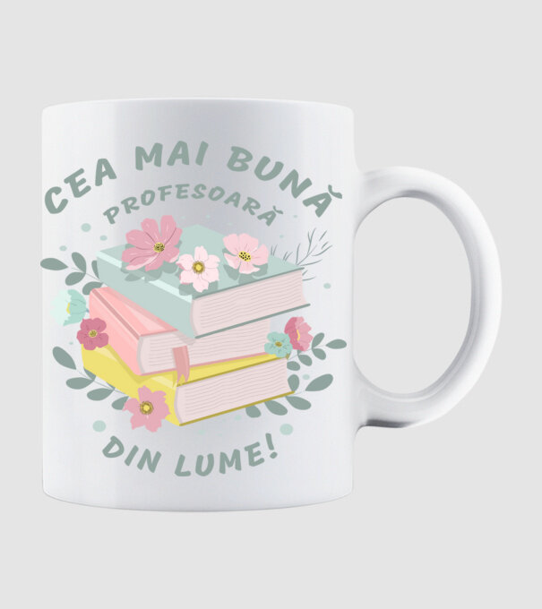 Cea mai bună profesoară din lume model alb pe tricou