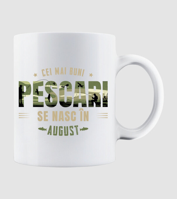 Cei mai buni pescari se nasc în august model alb pe tricou