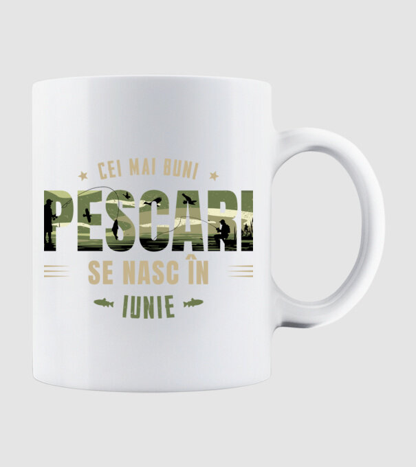 Cei mai buni pescari se nasc în iunie model alb pe tricou
