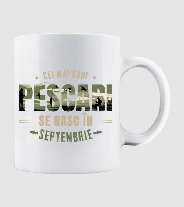 Cei mai buni pescari se nasc în septembrie model alb pe tricou