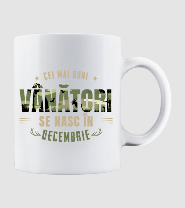Cei mai buni vânători se nasc în decembrie model alb pe tricou