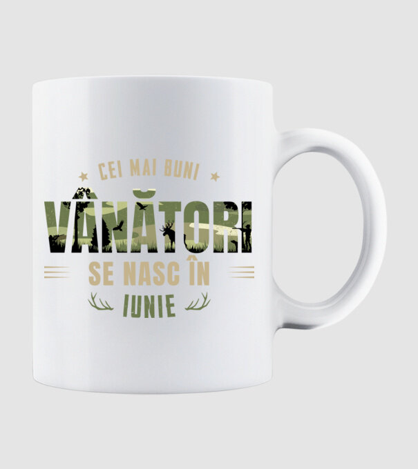 Cei mai buni vânători se nasc în iunie model alb pe tricou