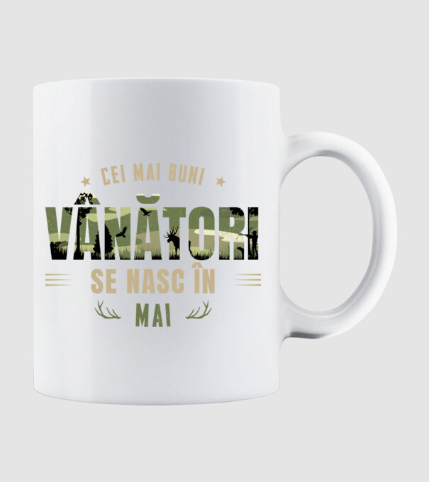 Cei mai buni vânători se nasc în mai model alb pe tricou