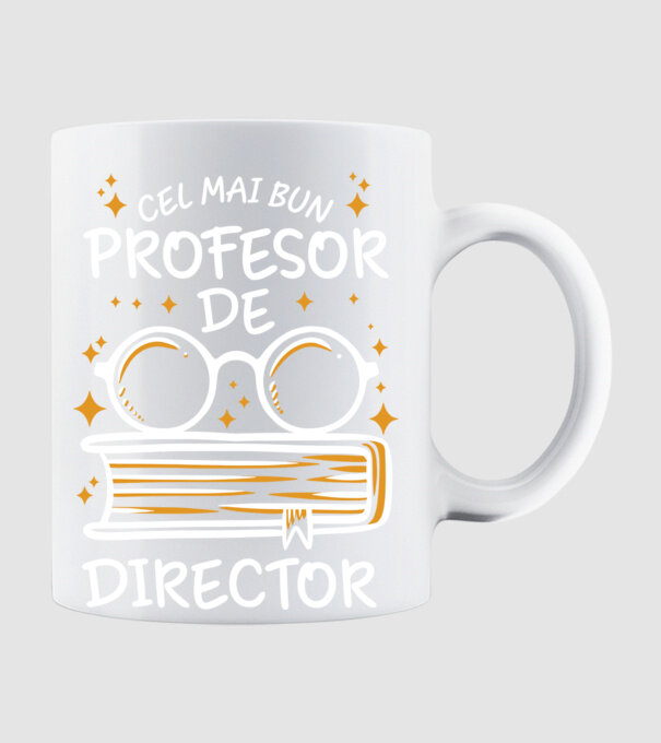 Cel mai bun profesor de director model alb pe tricou