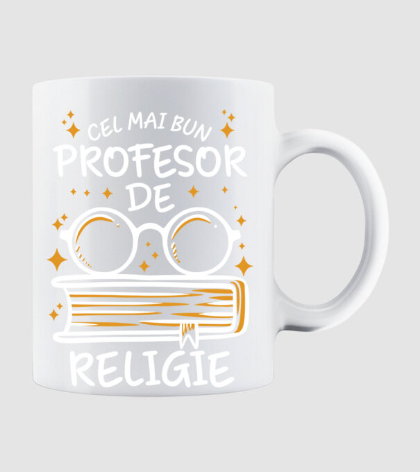 Cel mai bun profesor de religie model alb pe tricou