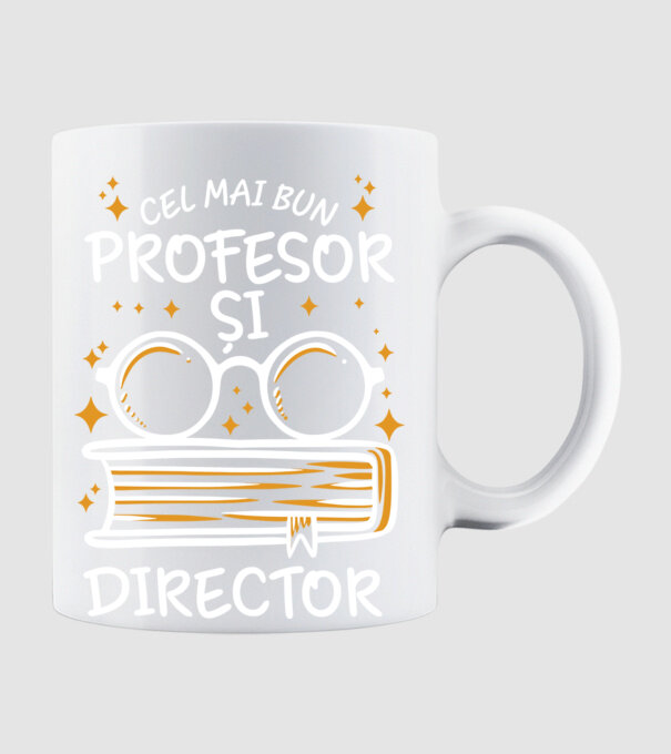 Cel mai profesor director model alb pe tricou