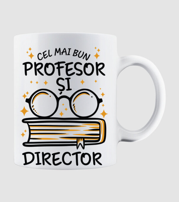 Cel mai profesor director model alb pe tricou