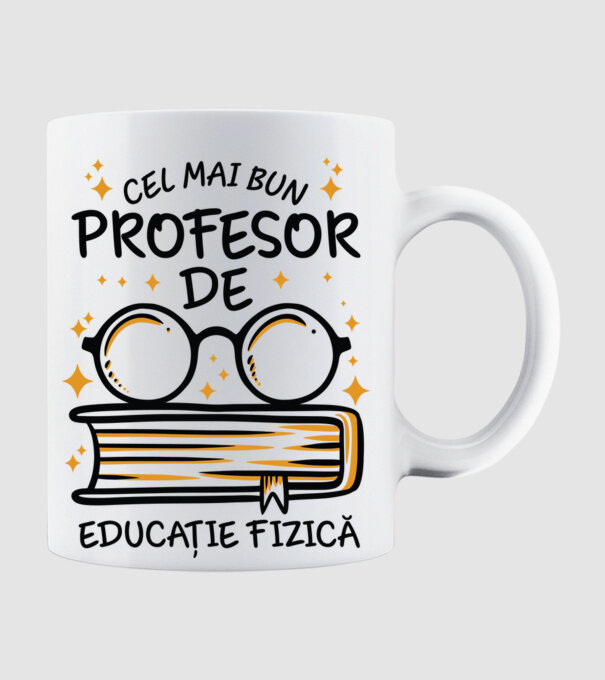 Cel mai profesor educație fizică model alb pe tricou